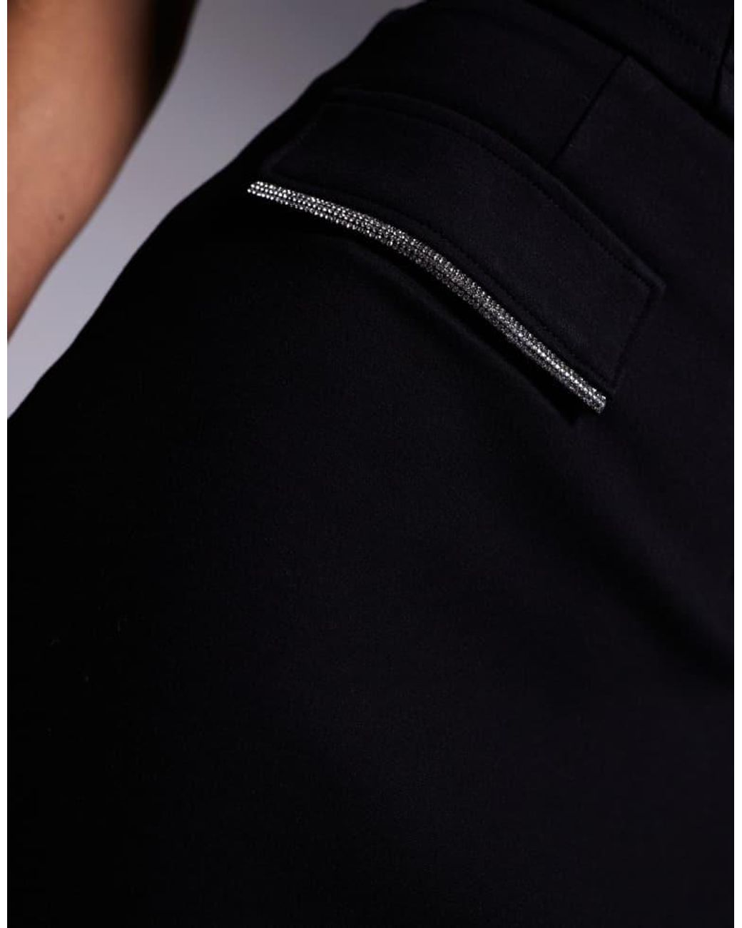 ASOS Black Co-Ord Ponte Mini Skirt With Diamante Trim