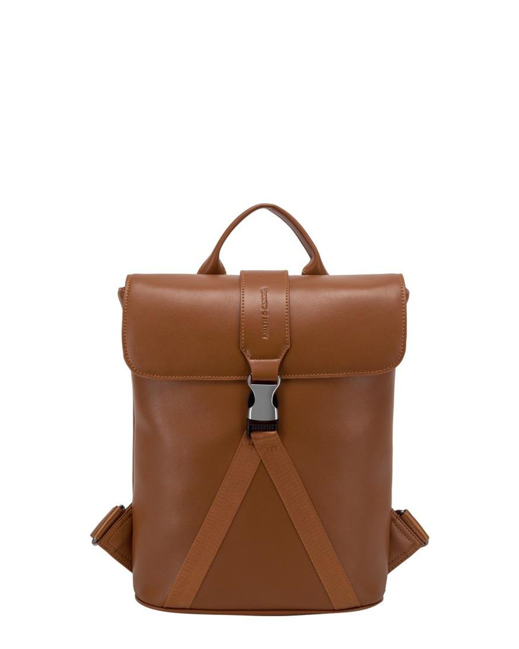 Smith & Canova Brown Smooth Leather Buckle Backpack
