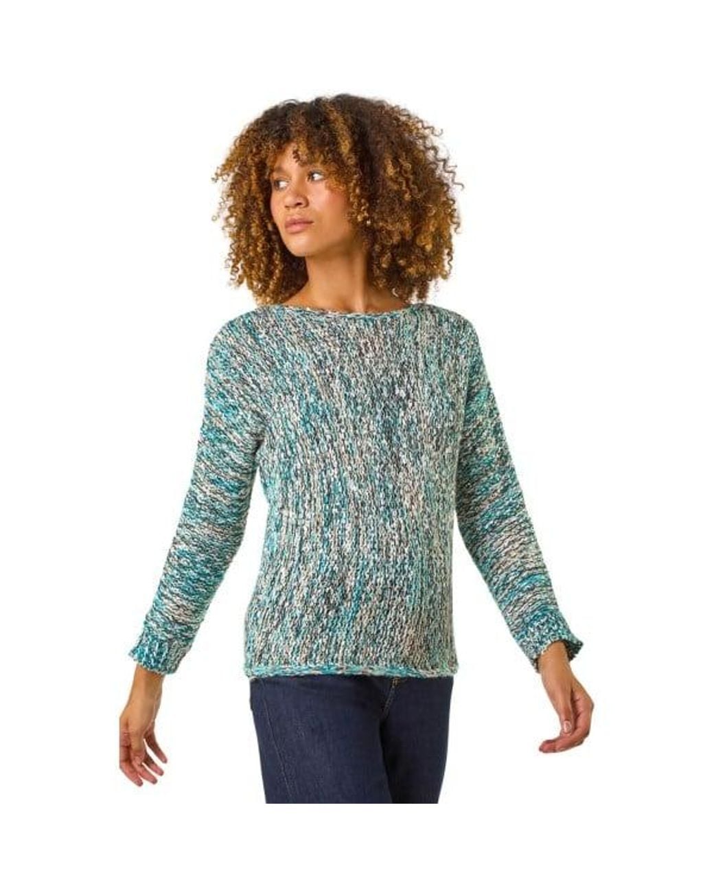 Roman Blue Batwing Tape Yarn Jumper