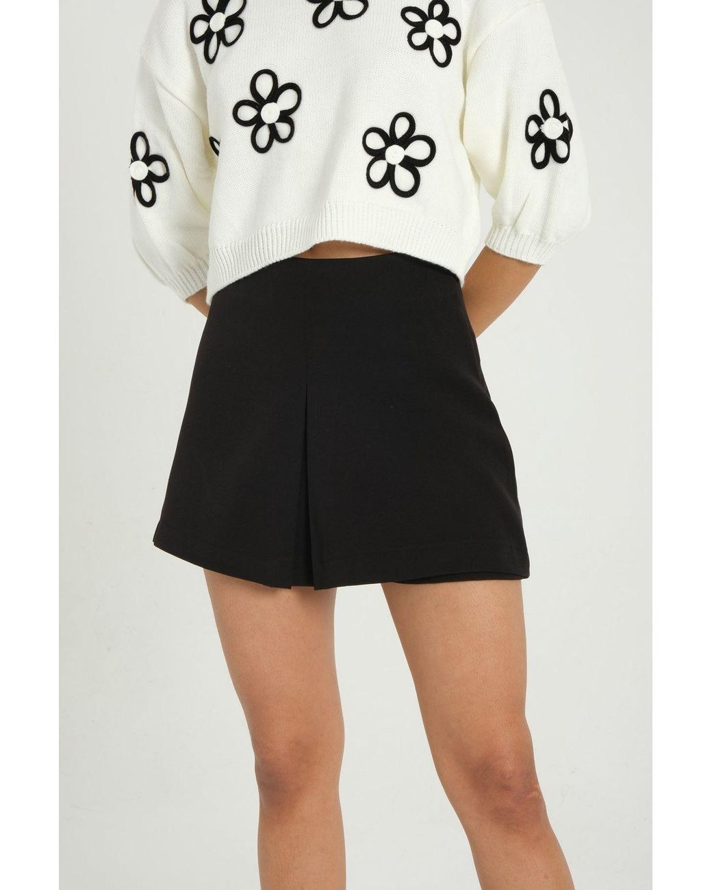 Hiccup Black Mid Rise Shorts