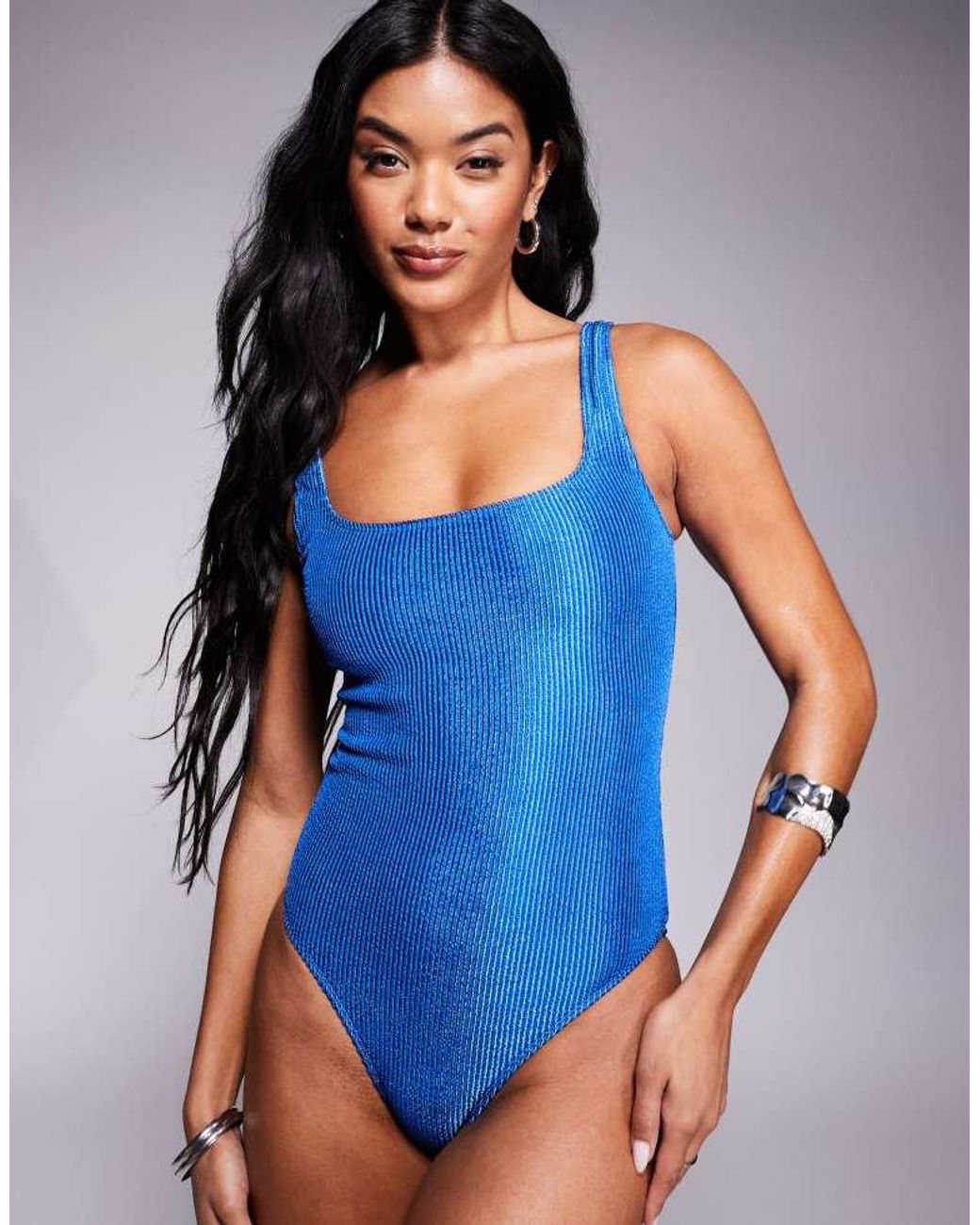 South Beach Blue Crinkle Swimsuit