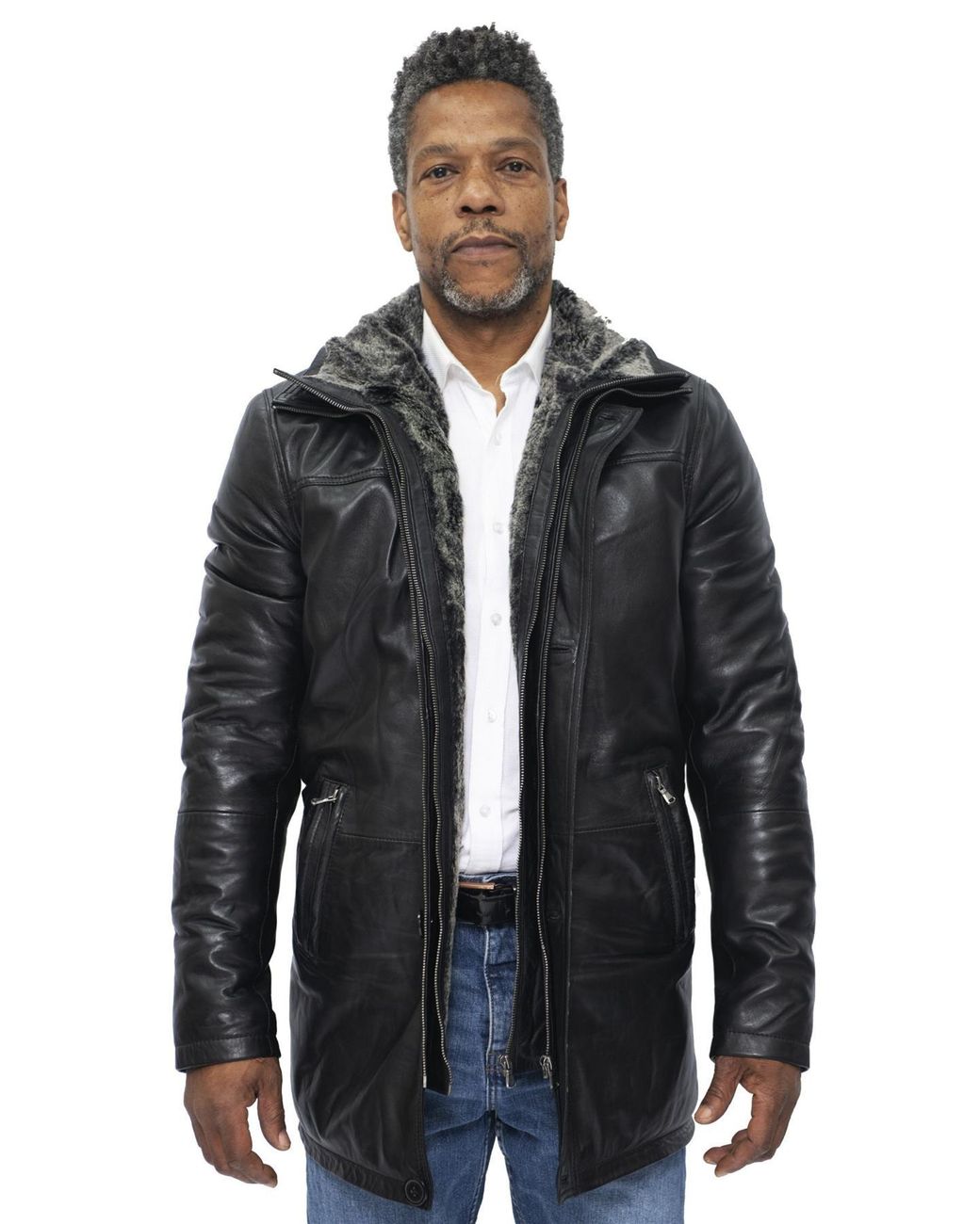 Infinity Leather Blue Trench Coat-Aleppo for men