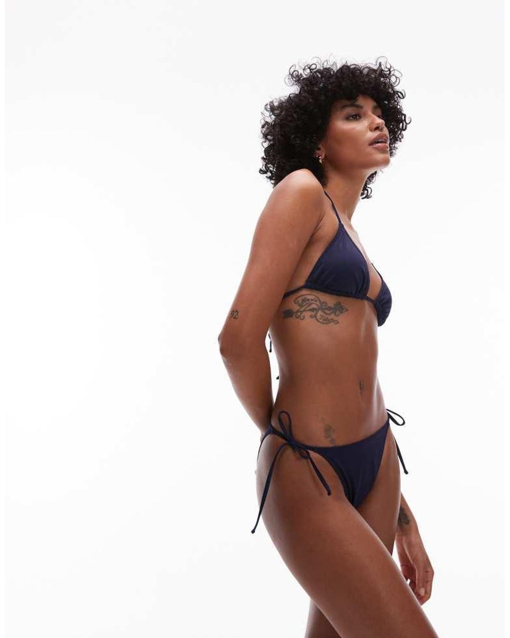 ARKET Blue Mix & Match Triangle Tie Bikini Top