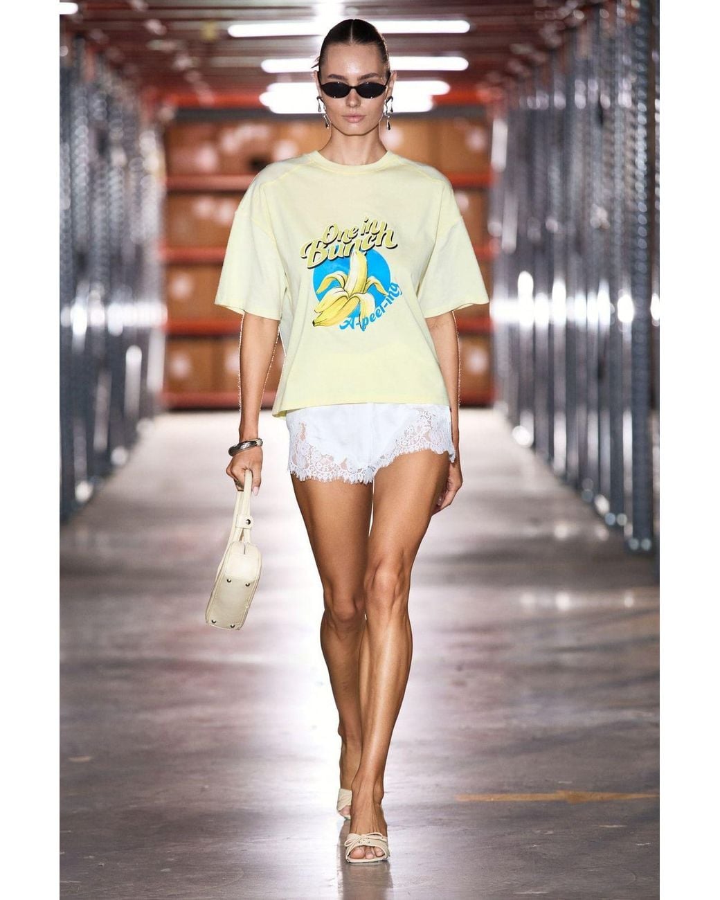Grimelange Yellow Oversized Printed Crew Neck T-Shirt