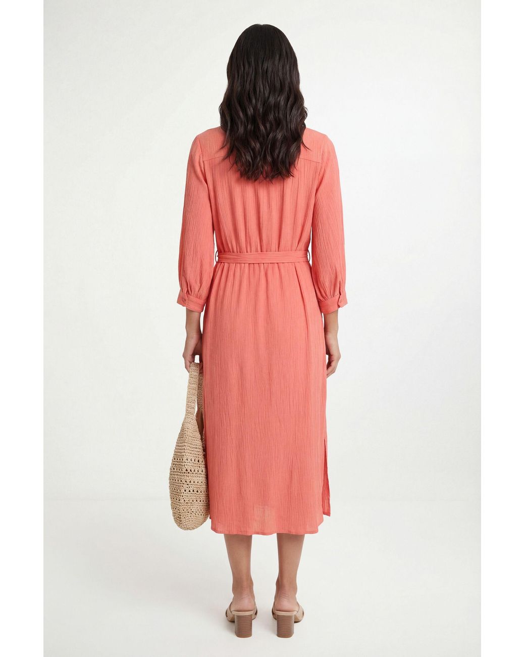 Wallis Red Summer Cheesecloth Midi Dress
