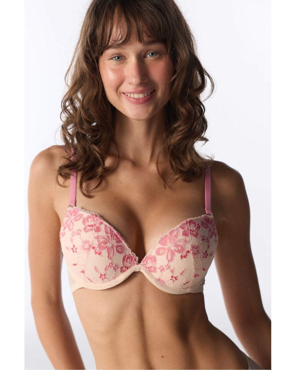 Penti Brown Wow Floral Padded Push Up Bra