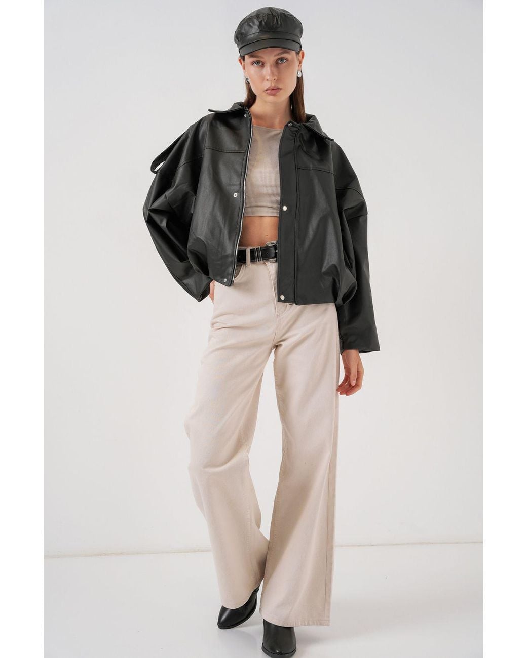 Bigdart Black Oversized Zip-Up Jacket