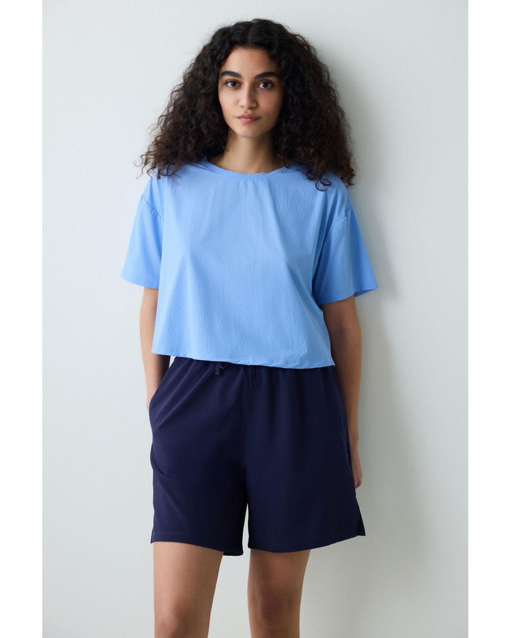 Penti Blue Plain Knitted Crew Neck T-Shirt