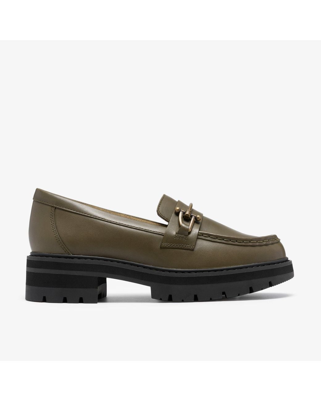 Clarks Green Orianna Bit Leather Shoes