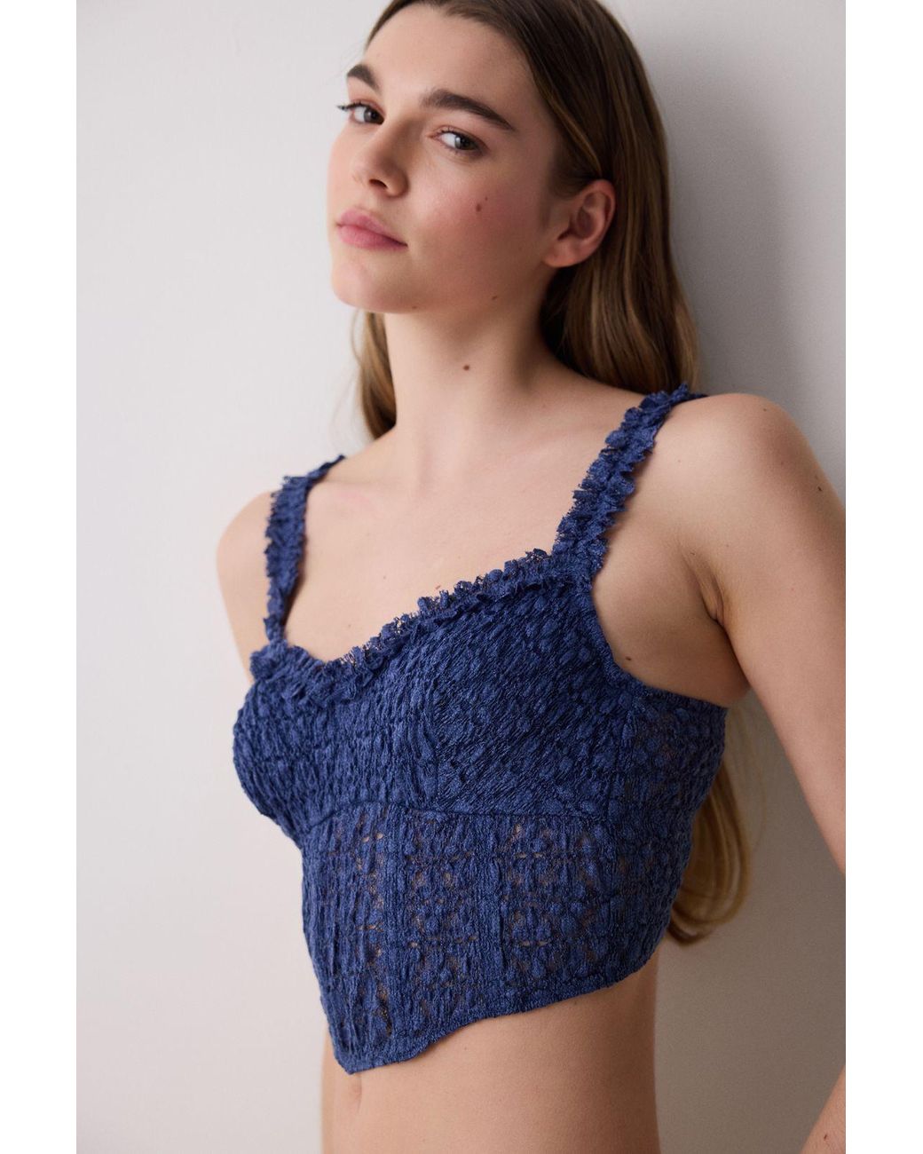 Penti Blue Lace Underwire Corset Bra
