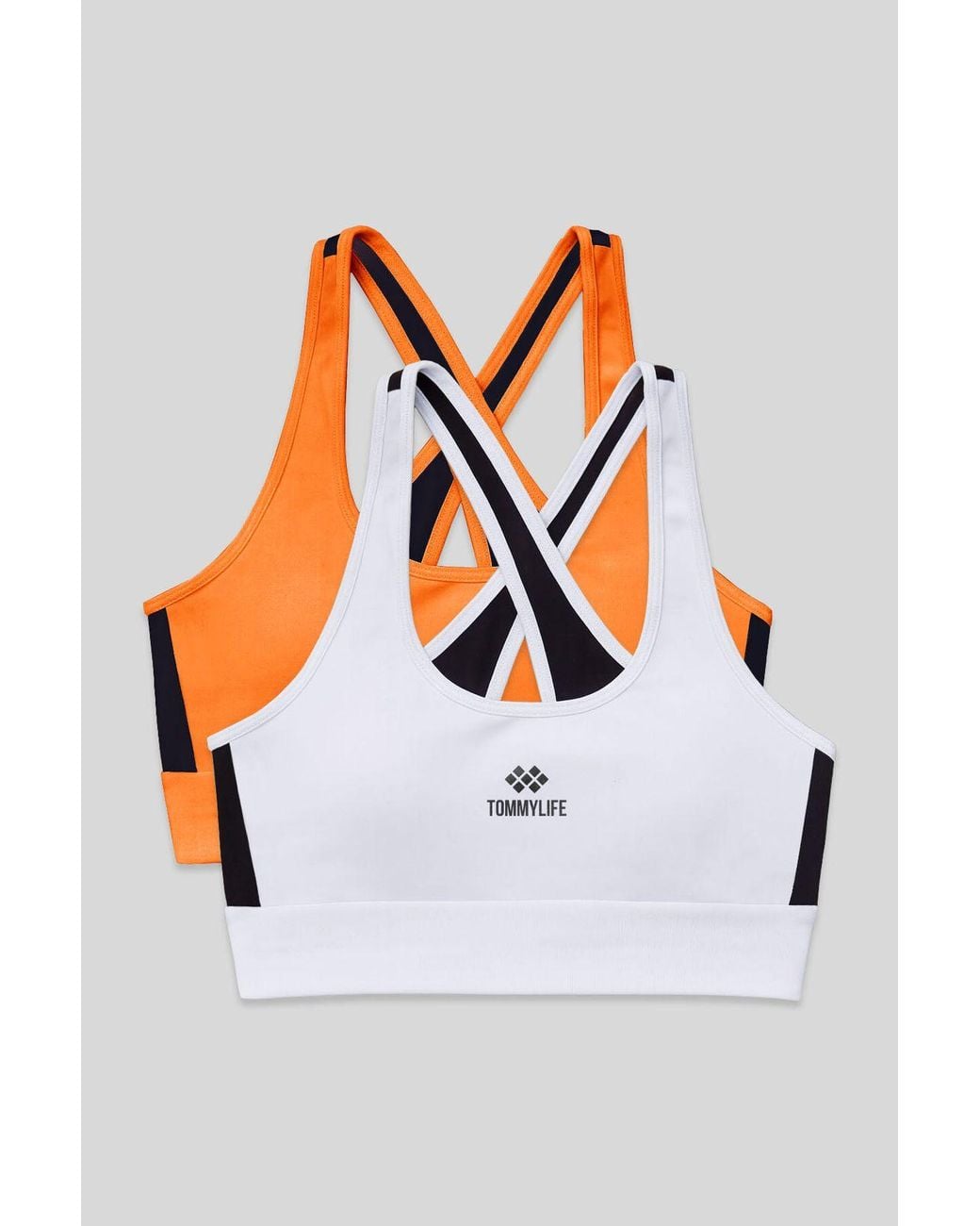 TOMMY LIFE White Fitted Sleeveless Crop Sports Top