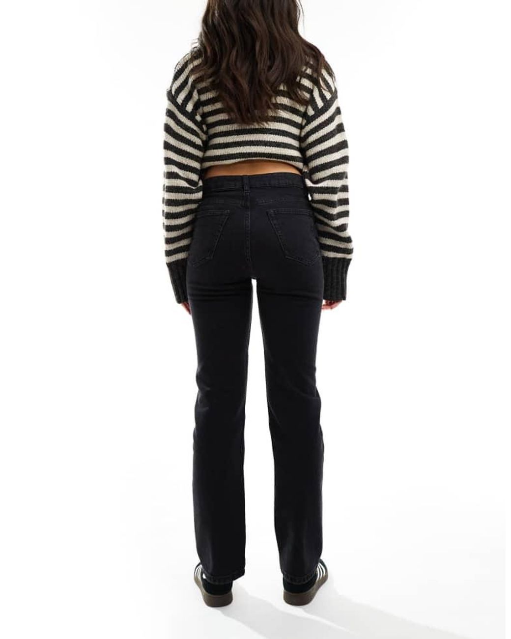 ASOS Black High Rise Slim Straight Jean