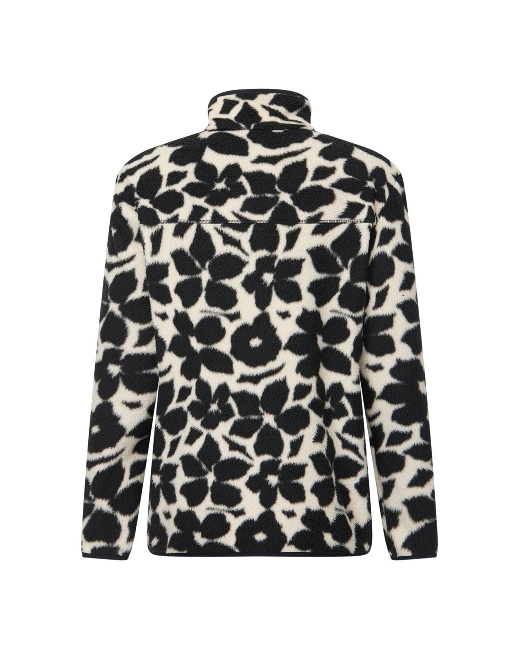 Regatta Black Ladies Frankie Floral Borg Full Zip Fleece Jacket (Monochrome/Shadow)