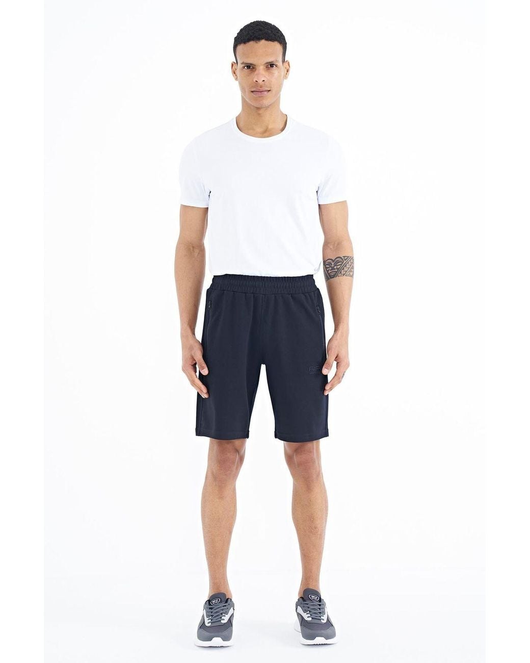 TOMMY LIFE Blue Cotton- Sweat Shorts for men