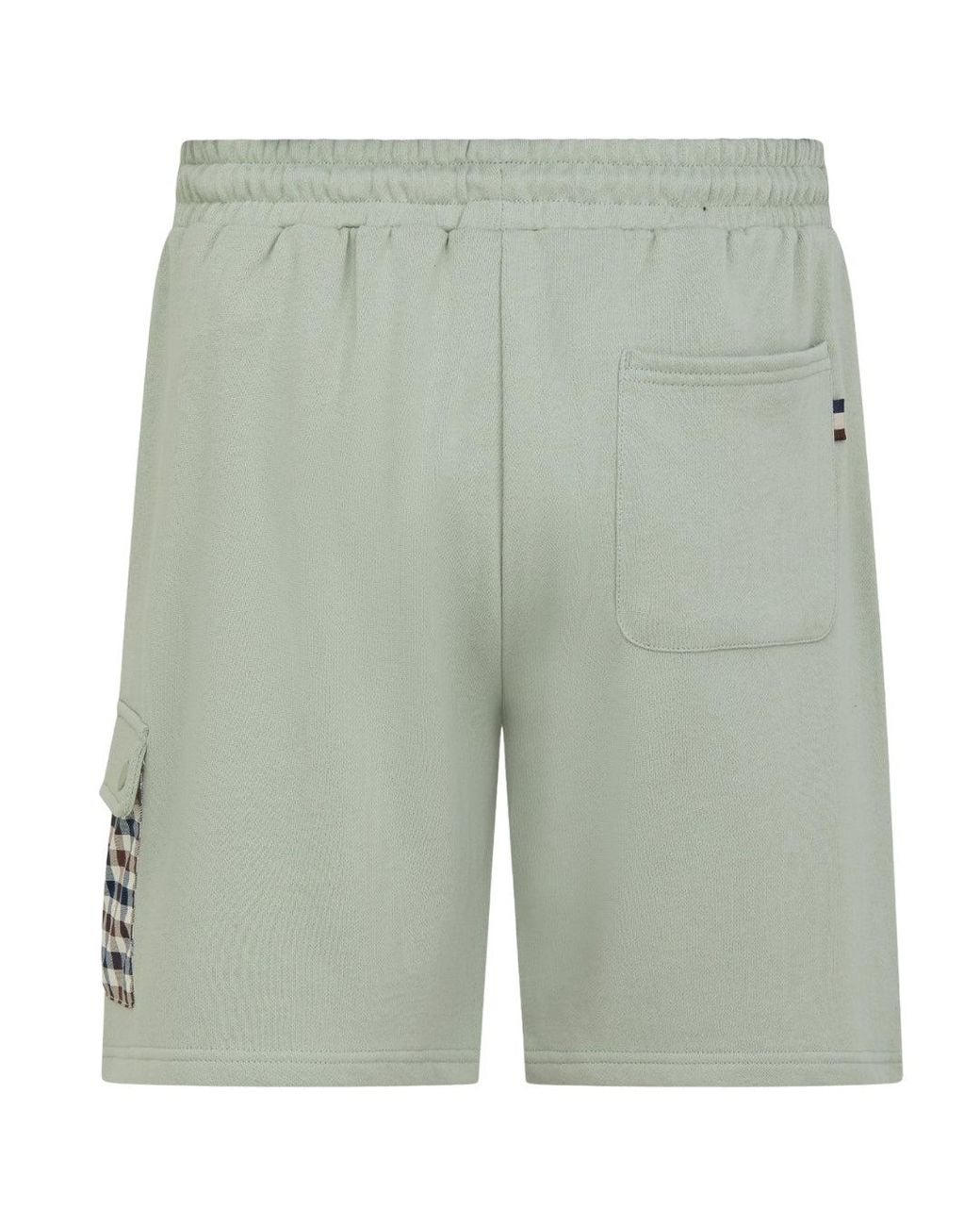 Aquascutum Green Active Lamina Pocket Salvia Light Shorts Cotton for men