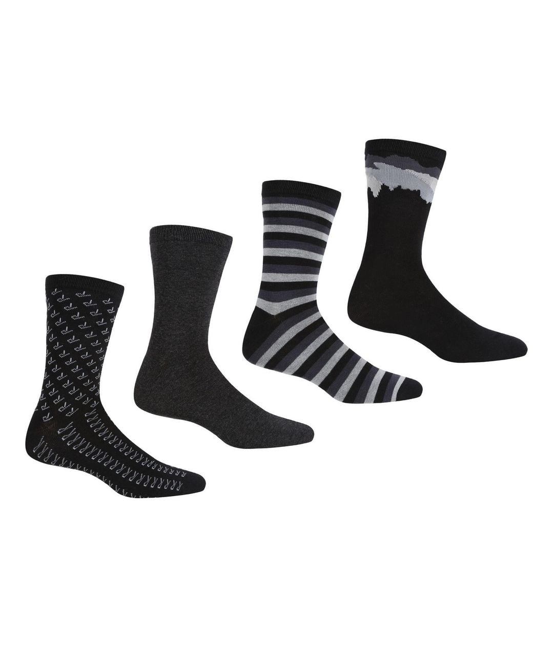 Regatta Black Lifestyle Socks (Pack Of 4) for men