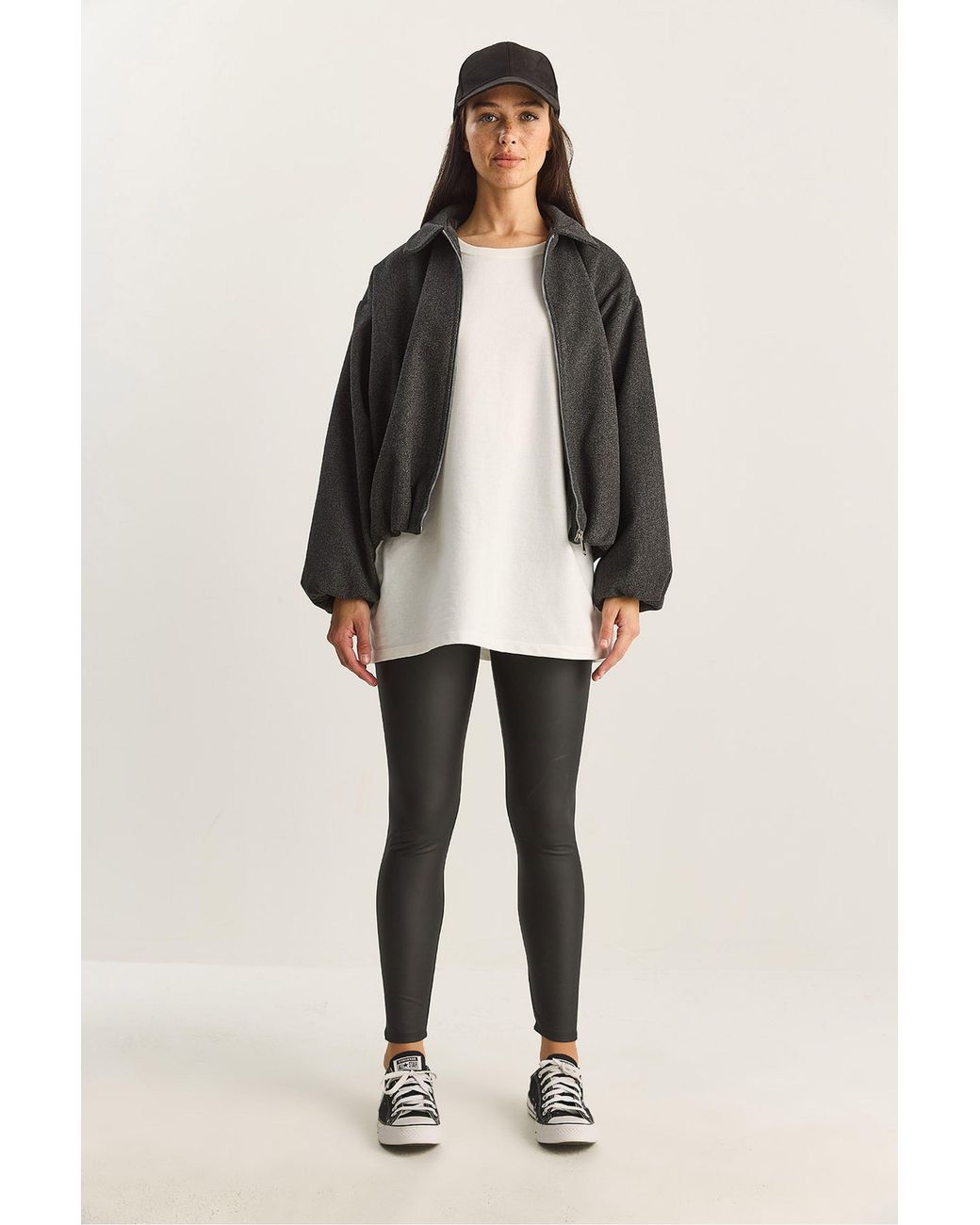 Bianco Lucci Black Faux Leather Legging