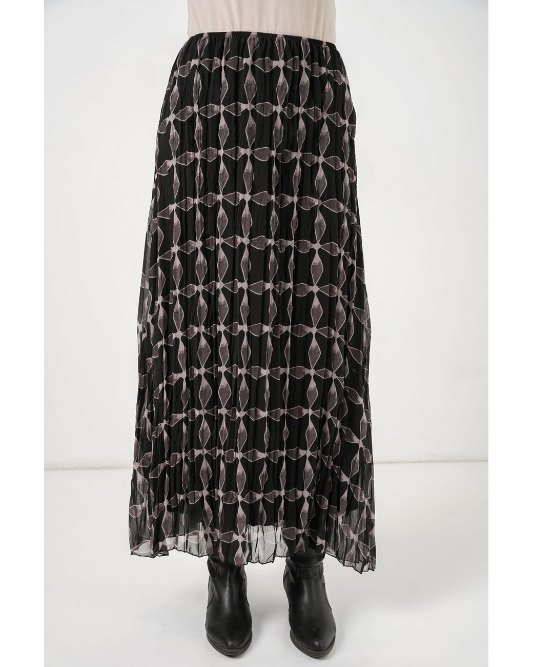 Bigdart Black High Waist Geometric Print Maxi Skirt