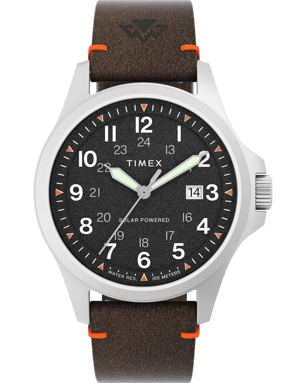 Timex Black Field Post Solar Watch Tw2V64100 Leather (Archived) for men