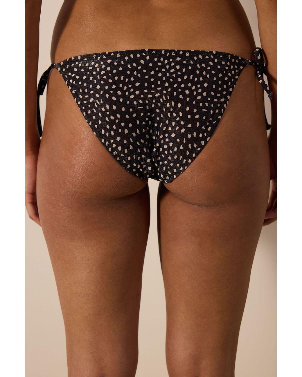 Penti Brown Low-Waist Knitted Bikini Bottoms With Ties