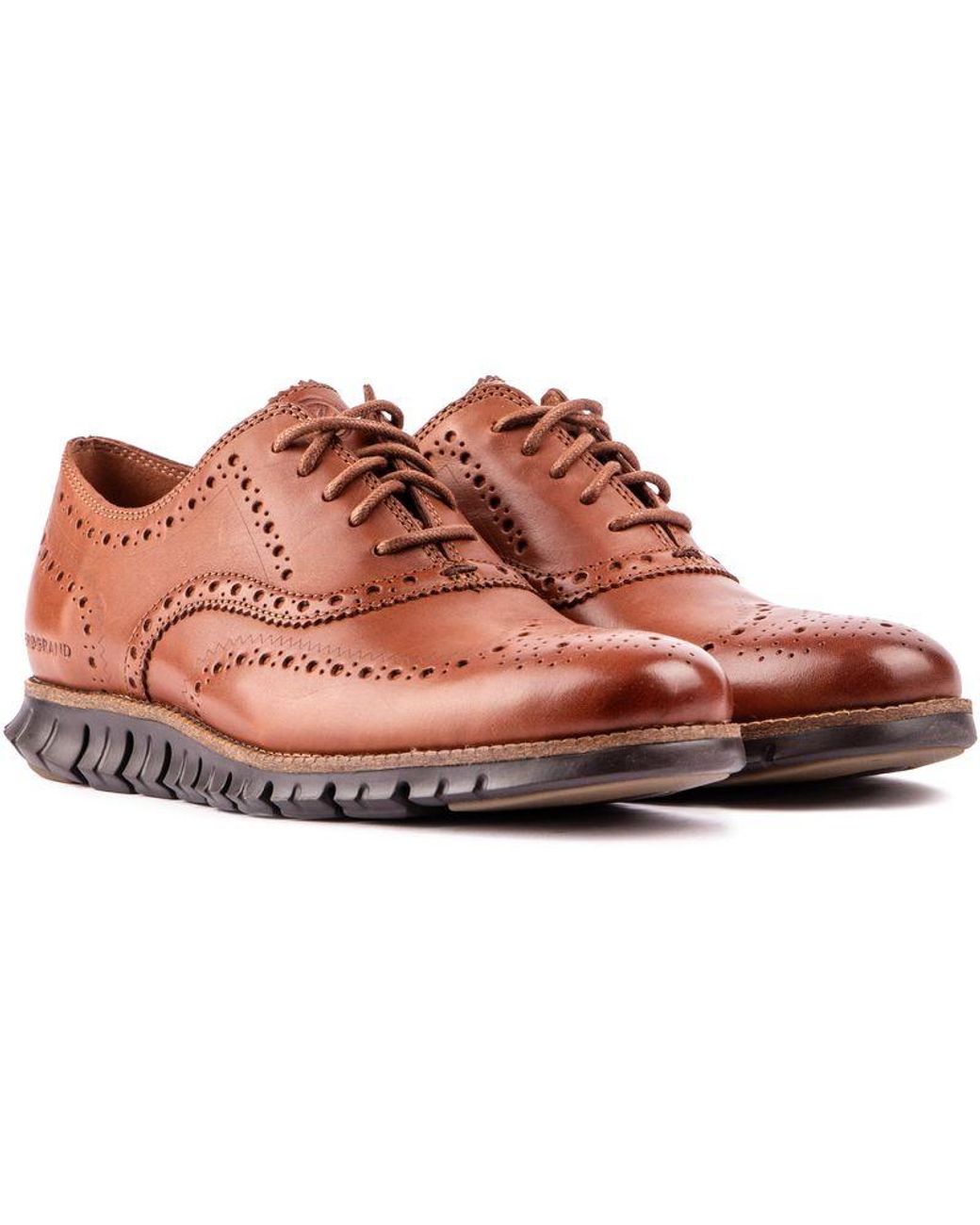 Cole Haan Red Zero Grand Wing Tip Oxford Shoes for men