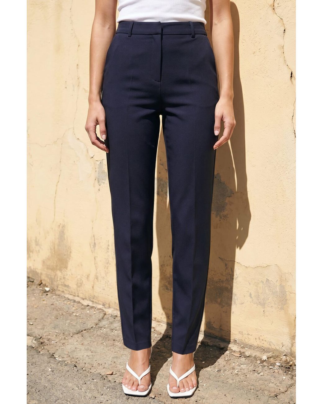 Roman Black Long Slim Leg Trouser
