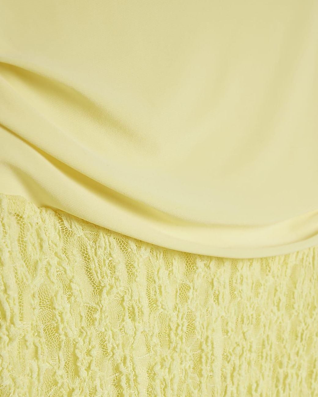 River Island Yellow Drape Midi Dress Petite Lace Hybrid