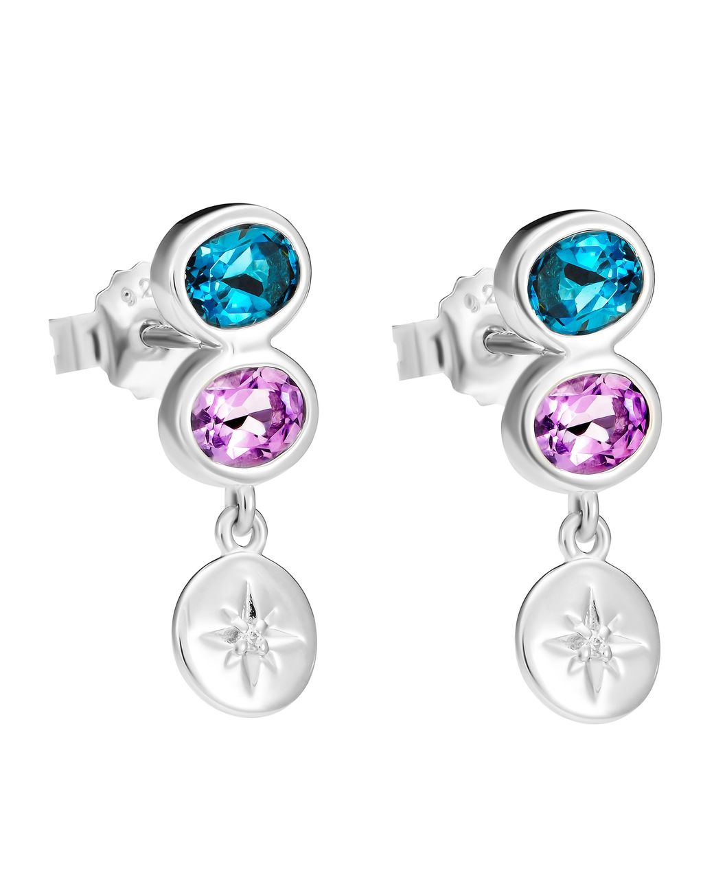 Orphelia Blue 'Regula' 925 Sterling Drop Earrings