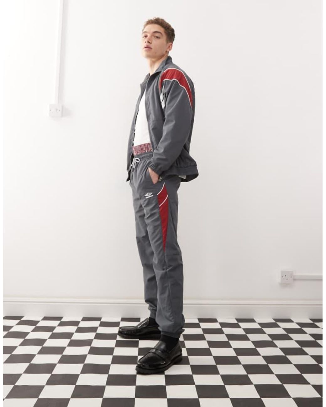 Umbro White Relaxed Track Pants for men
