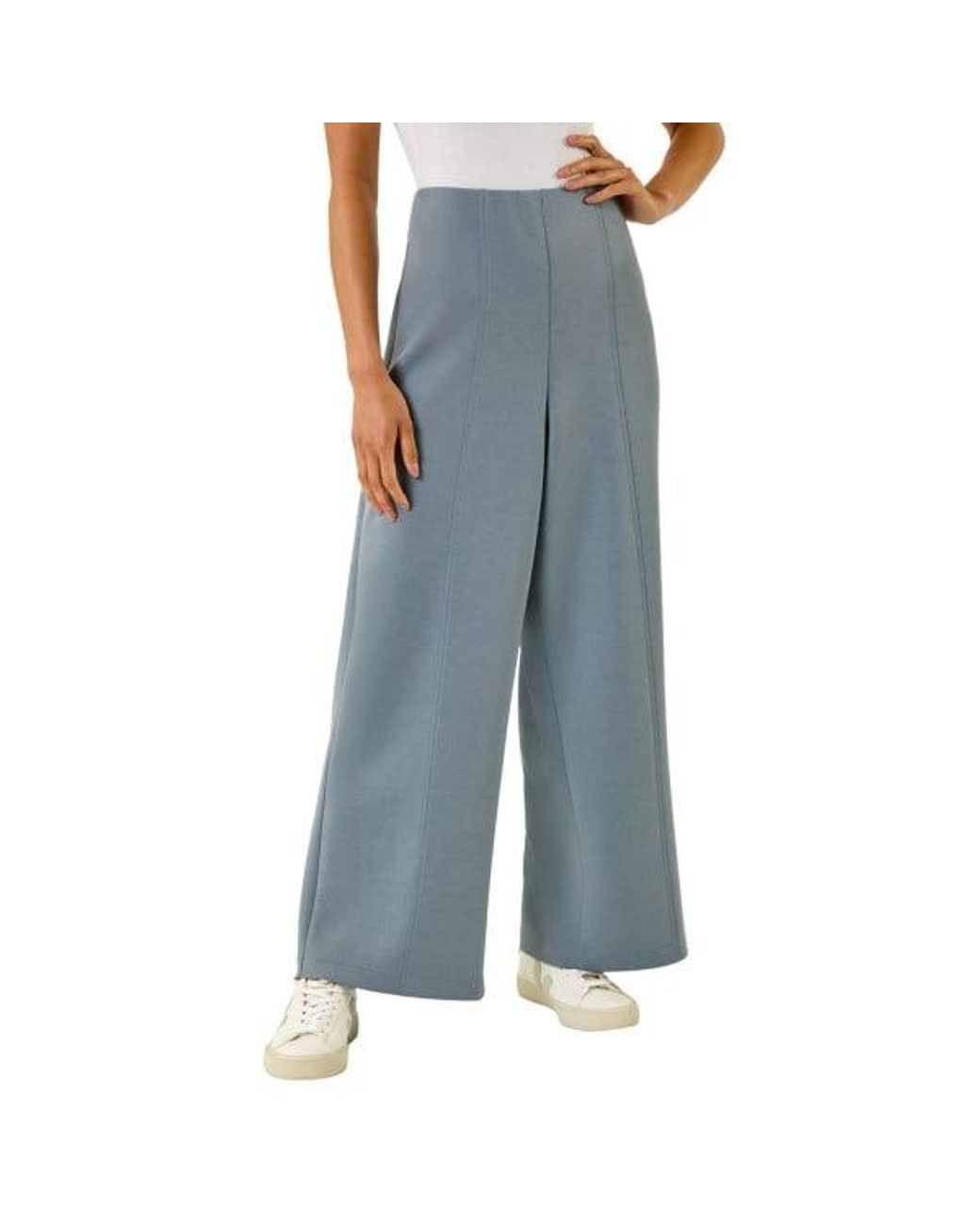 Roman Blue Petite Front Seam Stretch Trouser