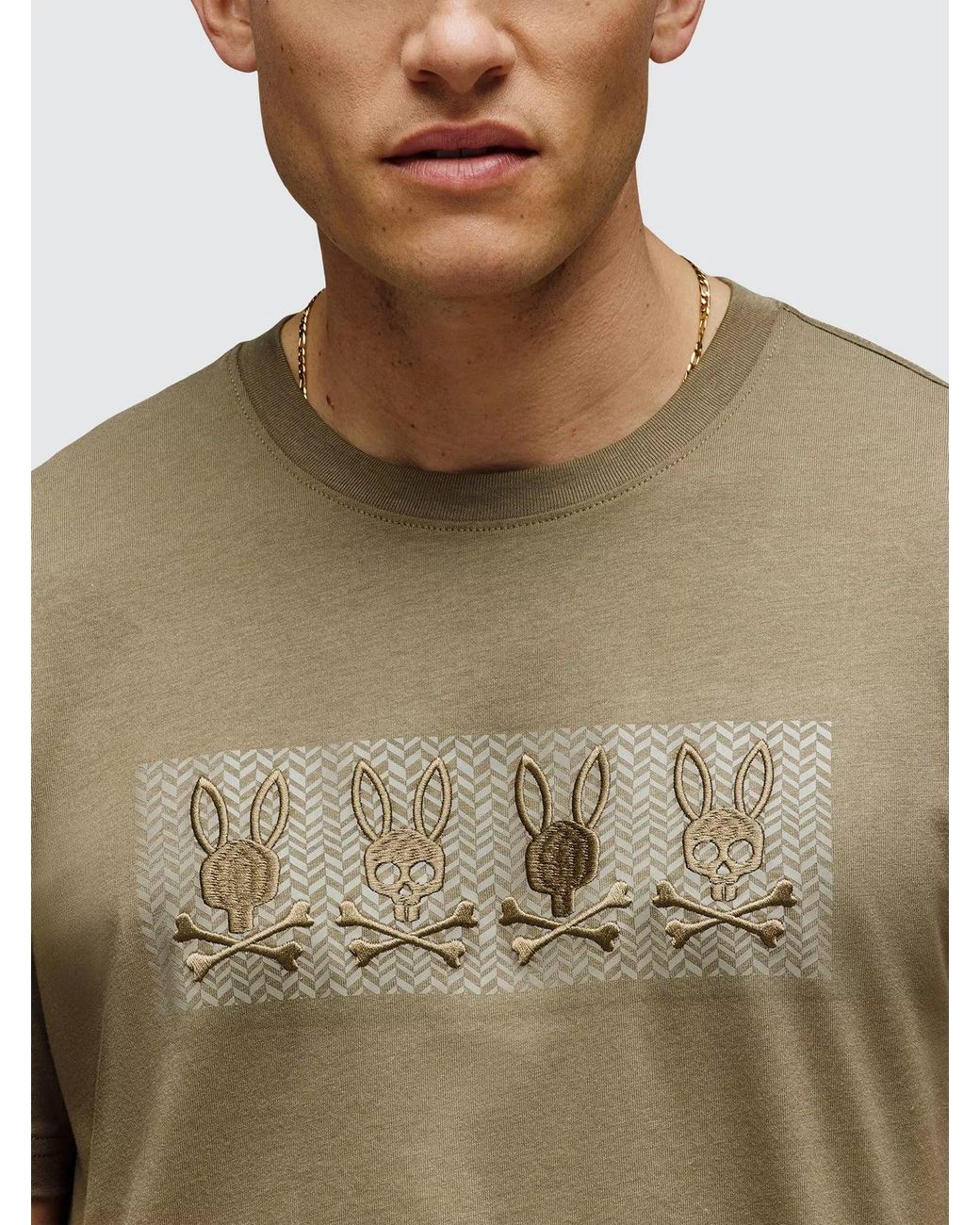 Psycho Bunny Green Dusky Costello Graphic T-Shirt for men