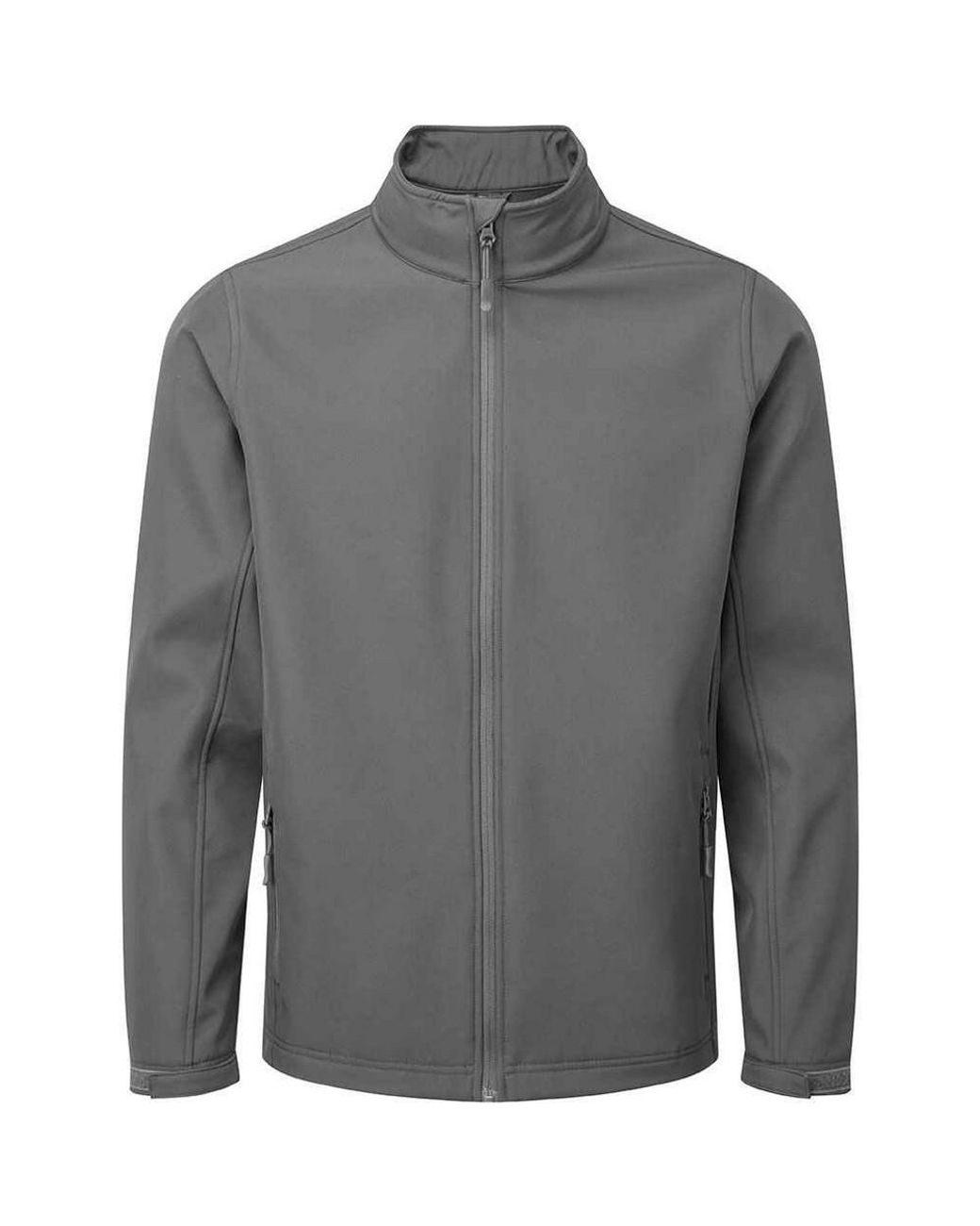 PREMIER Gray Recycled Wind Resistant Soft Shell Jacket (Dark) for men
