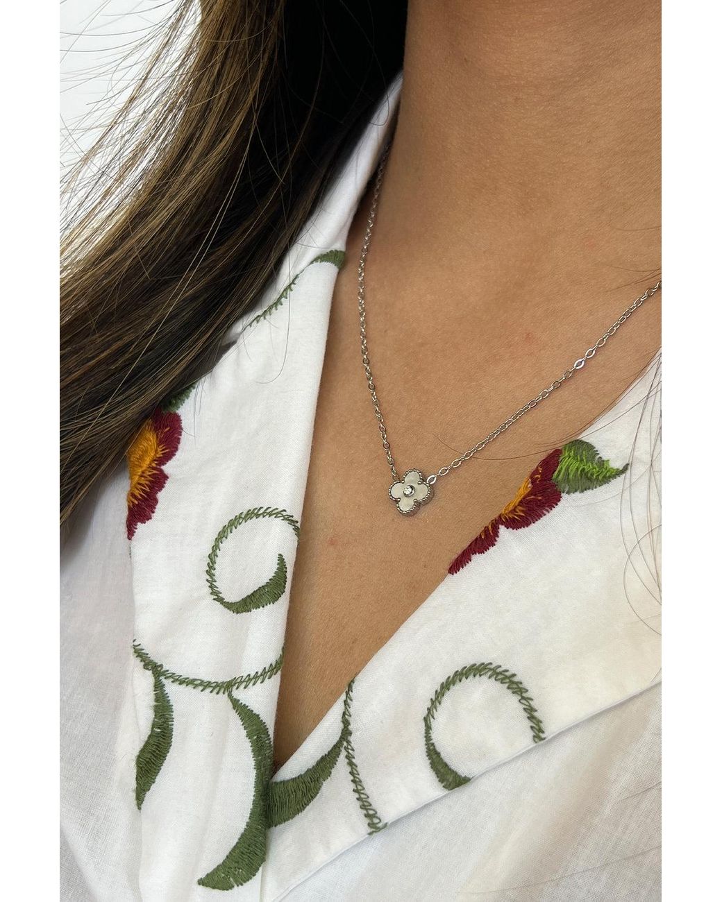 SVNX Black Mini Clover Necklace