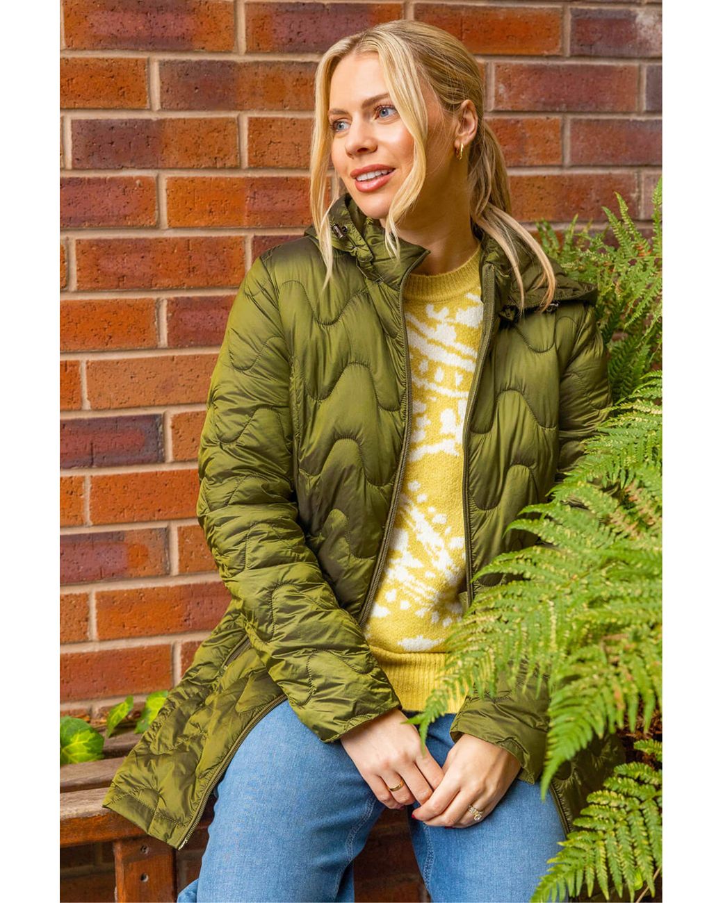 Roman Green Hooded Quilted Puffer Coat
