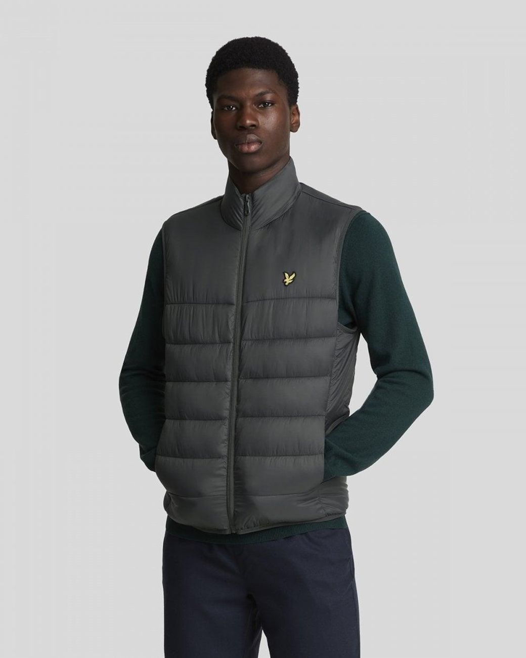 Lyle & Scott Gray Lyle & Scott Wadded Gilet for men