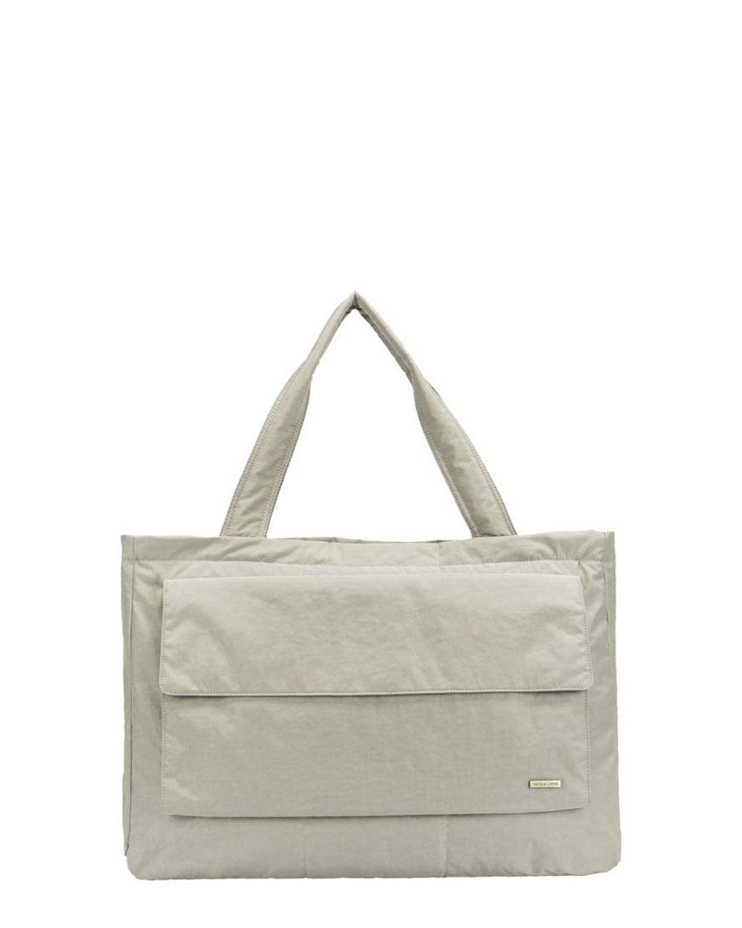 Smith & Canova Gray Oversized Landscape Nylon Tote