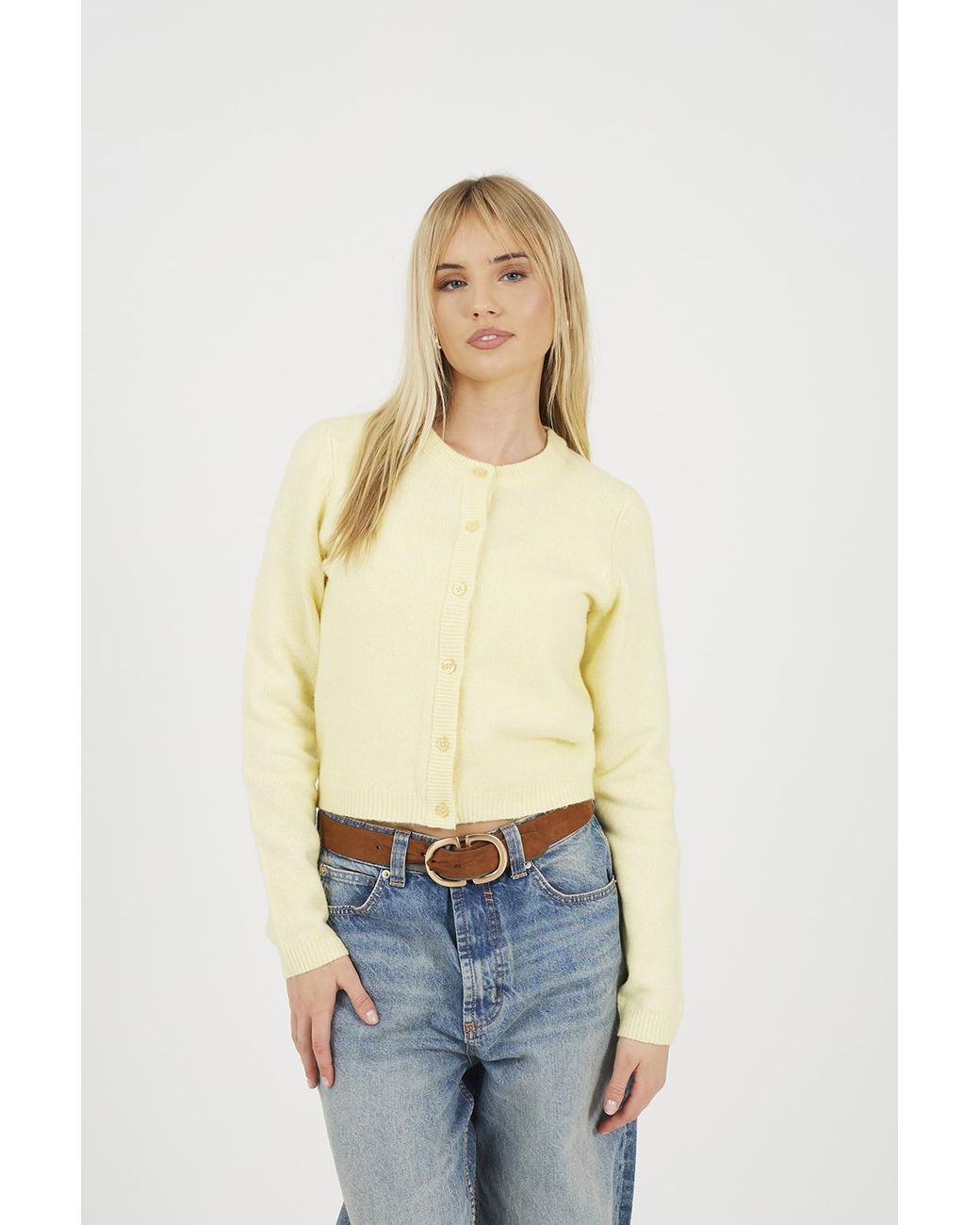 Brave Soul Natural Soft Touch Crew Neck Cardigan