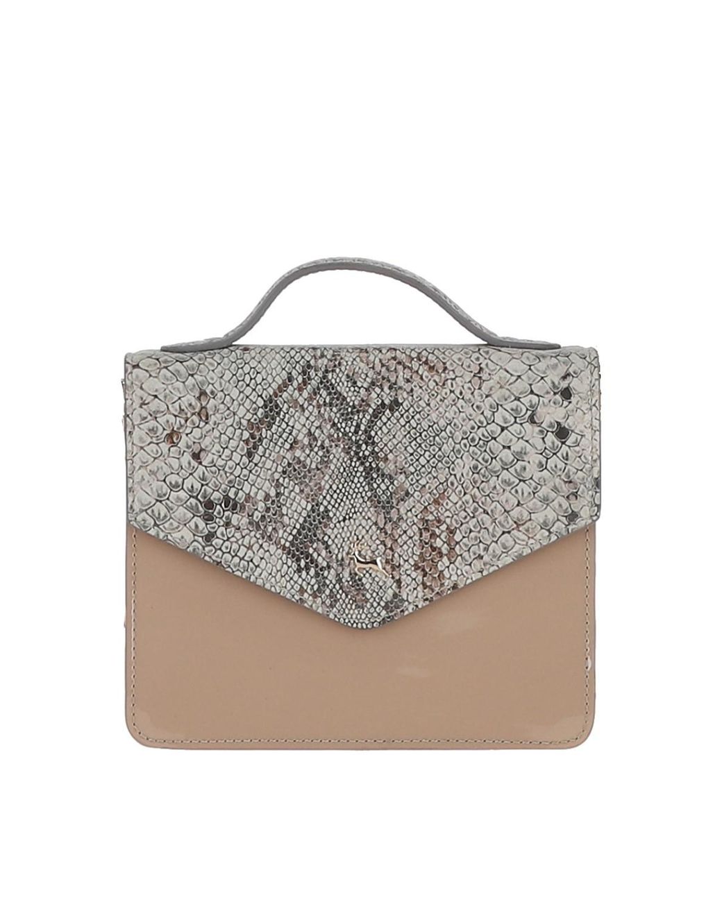 Ashwood Leather Gray 'Allegra' Patent Small Cross Body Bag