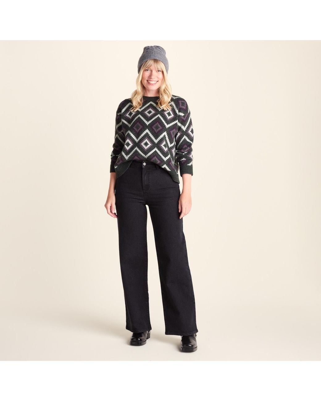 TOG24 Blue Solana Chunky Fairisle Inspired Knit Jumper