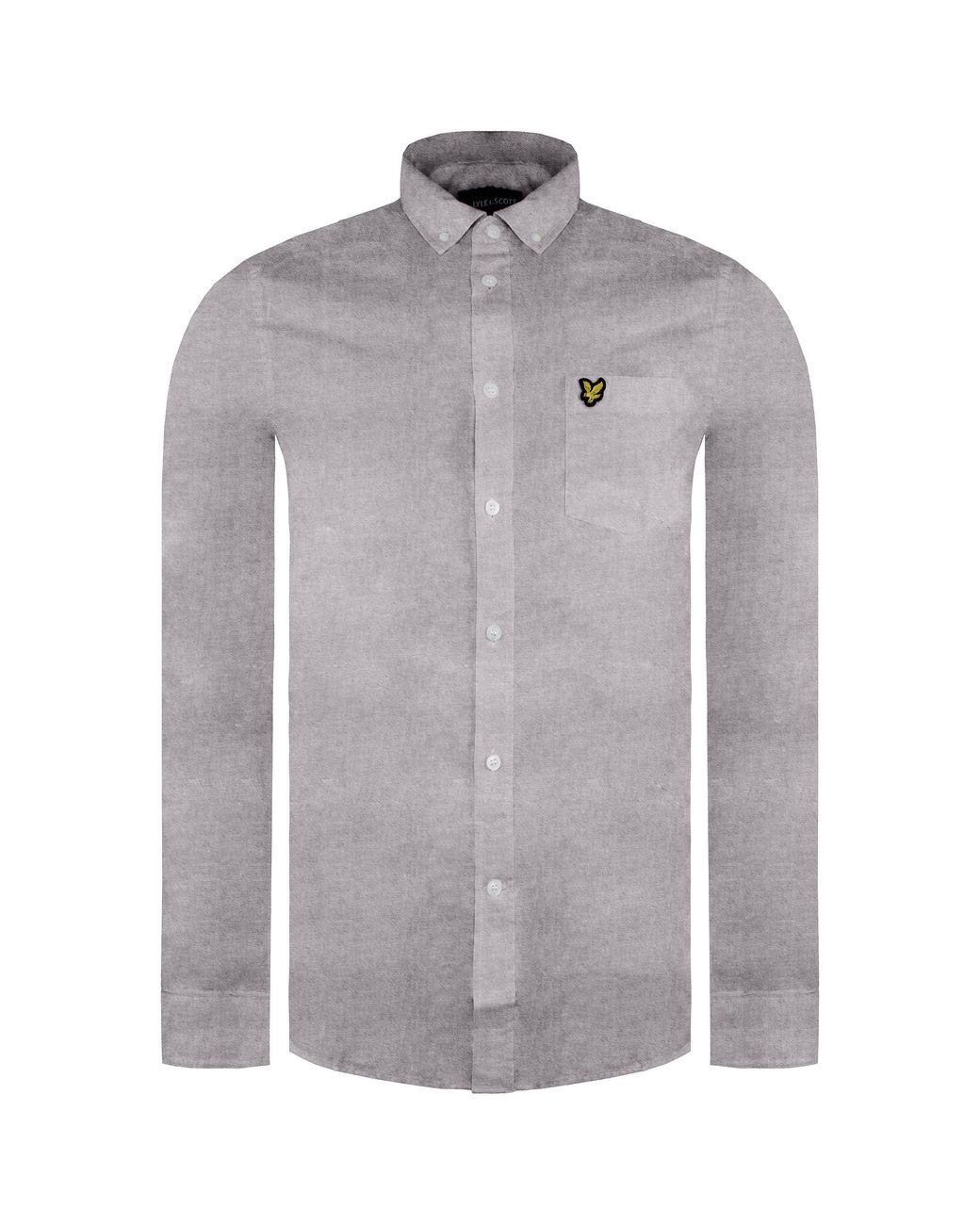 Lyle & Scott Gray Long Sleeve Regular Fit Light Weight Oxford Shirt Lw1302Vtr Z835 for men
