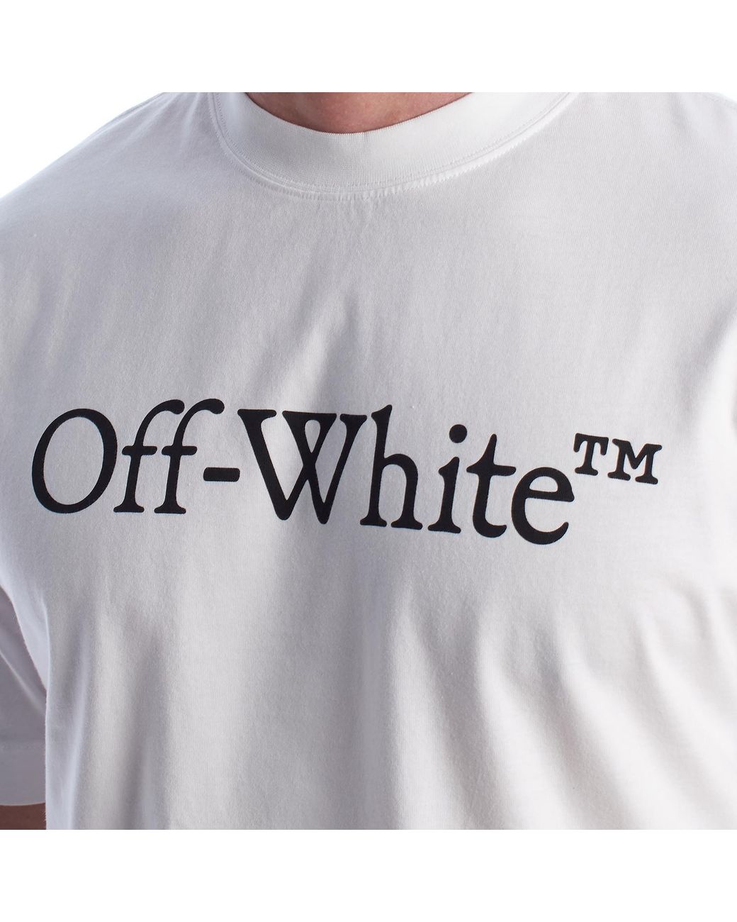 Off-White c/o Virgil Abloh White Big Bookish Short Sleeve T-Shirt Omaa120C99Jer0080110 for men