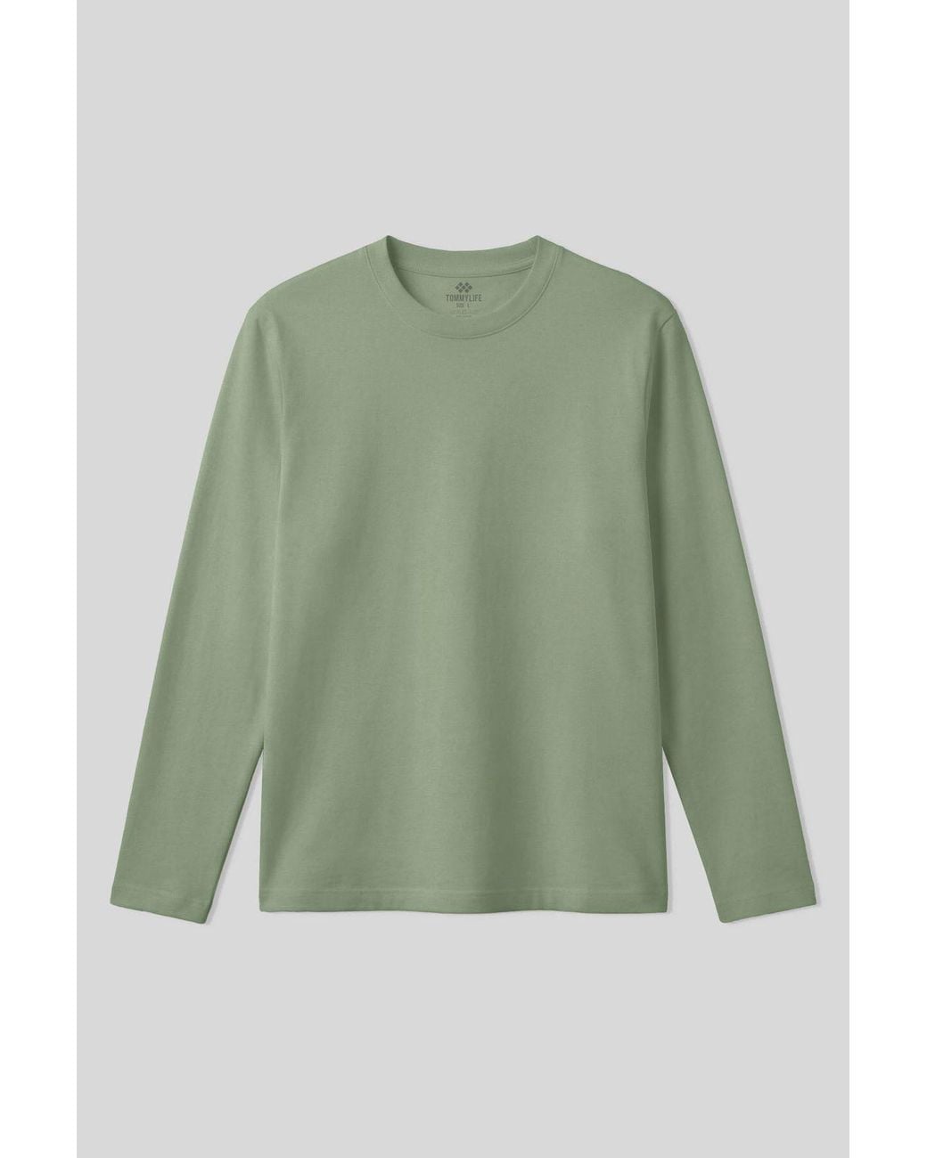 TOMMY LIFE Green Cotton Elastane T-Shirt for men