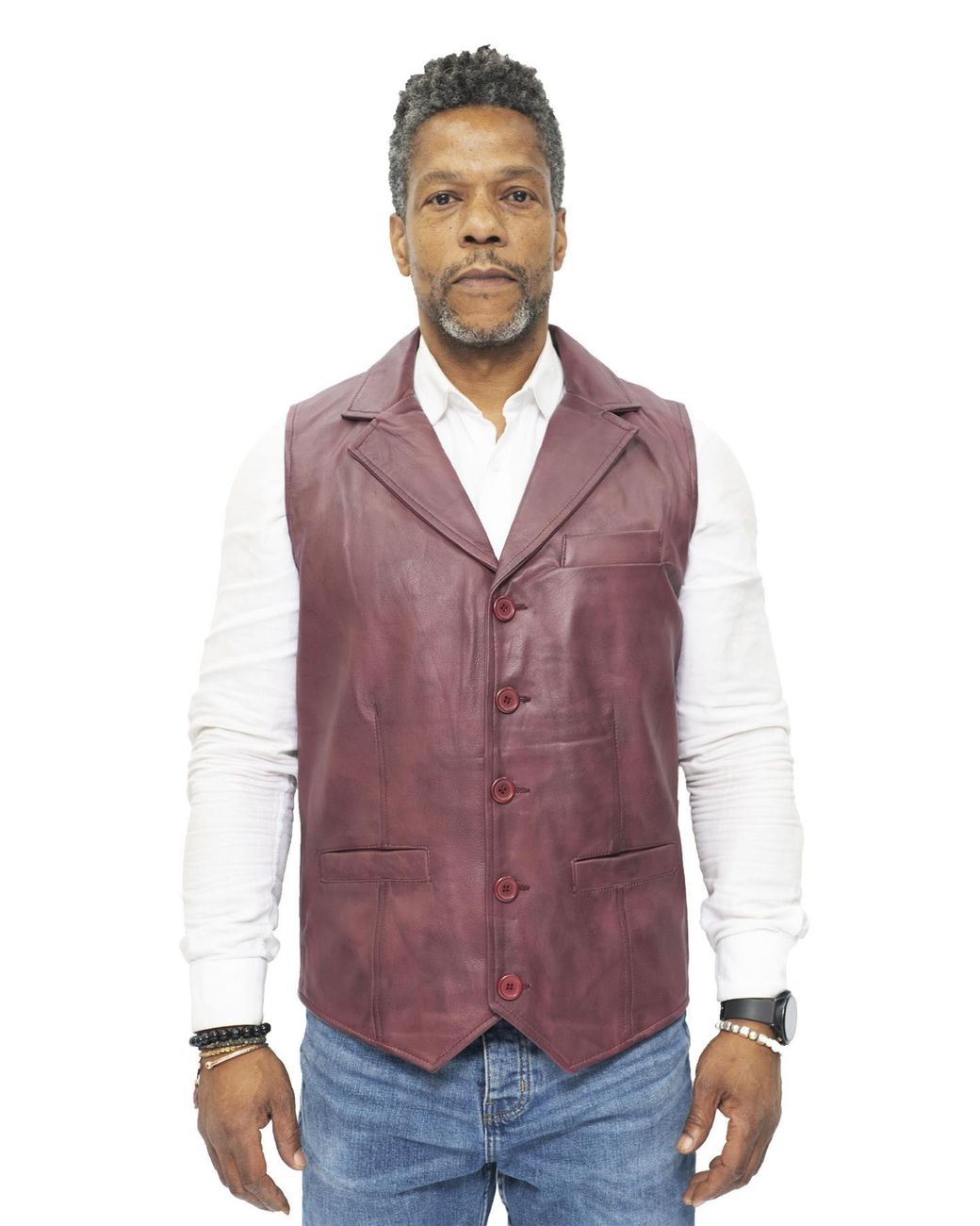 Infinity Leather Purple Smart Classic Waistcoat-Bristol for men