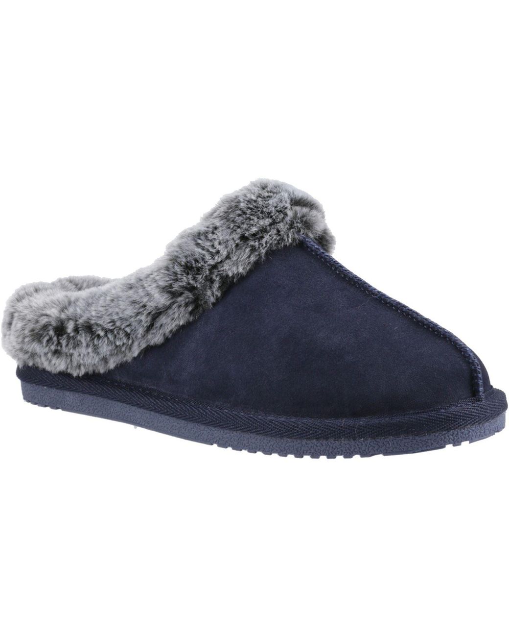 Hush Puppies Blue Amara Suede Slippers