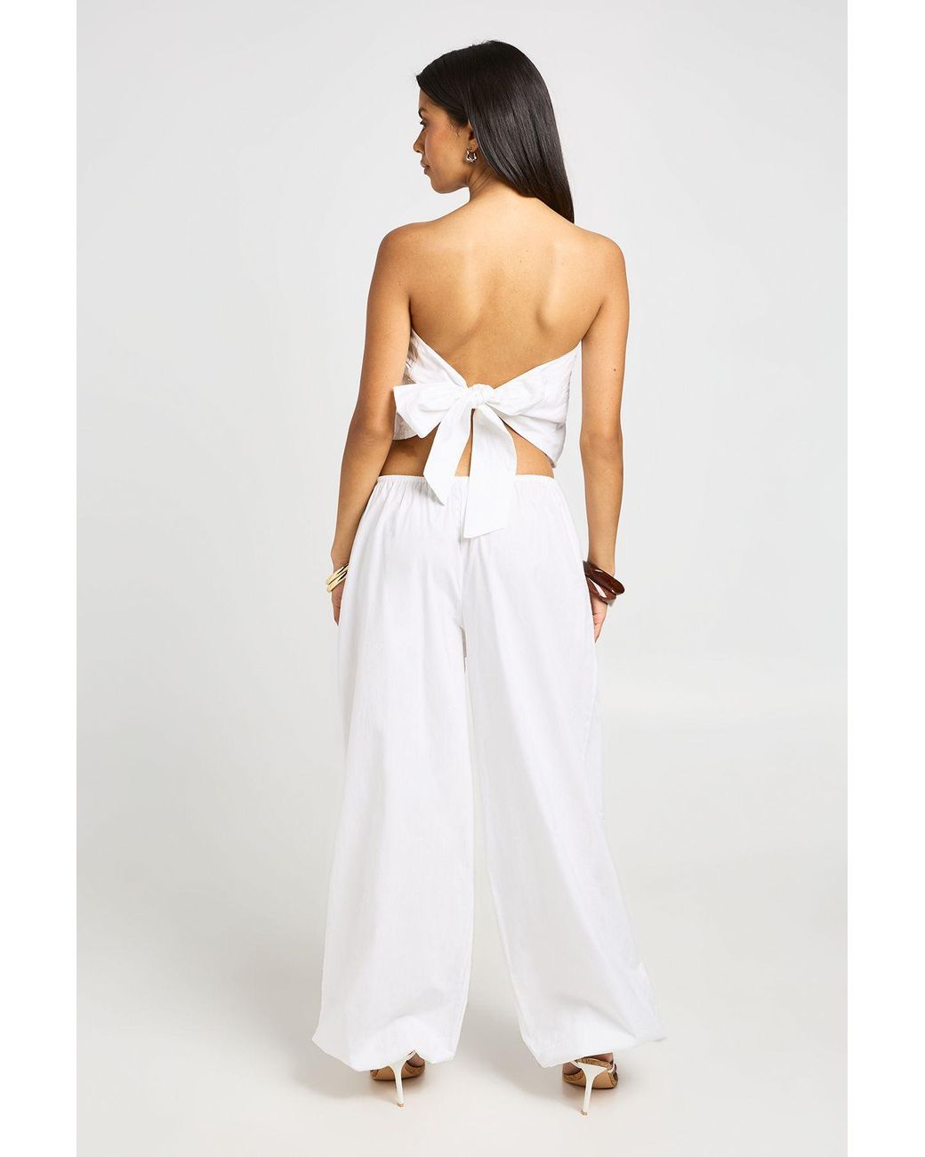 Boohoo White Patchwork Embroidered Balloon Trouser