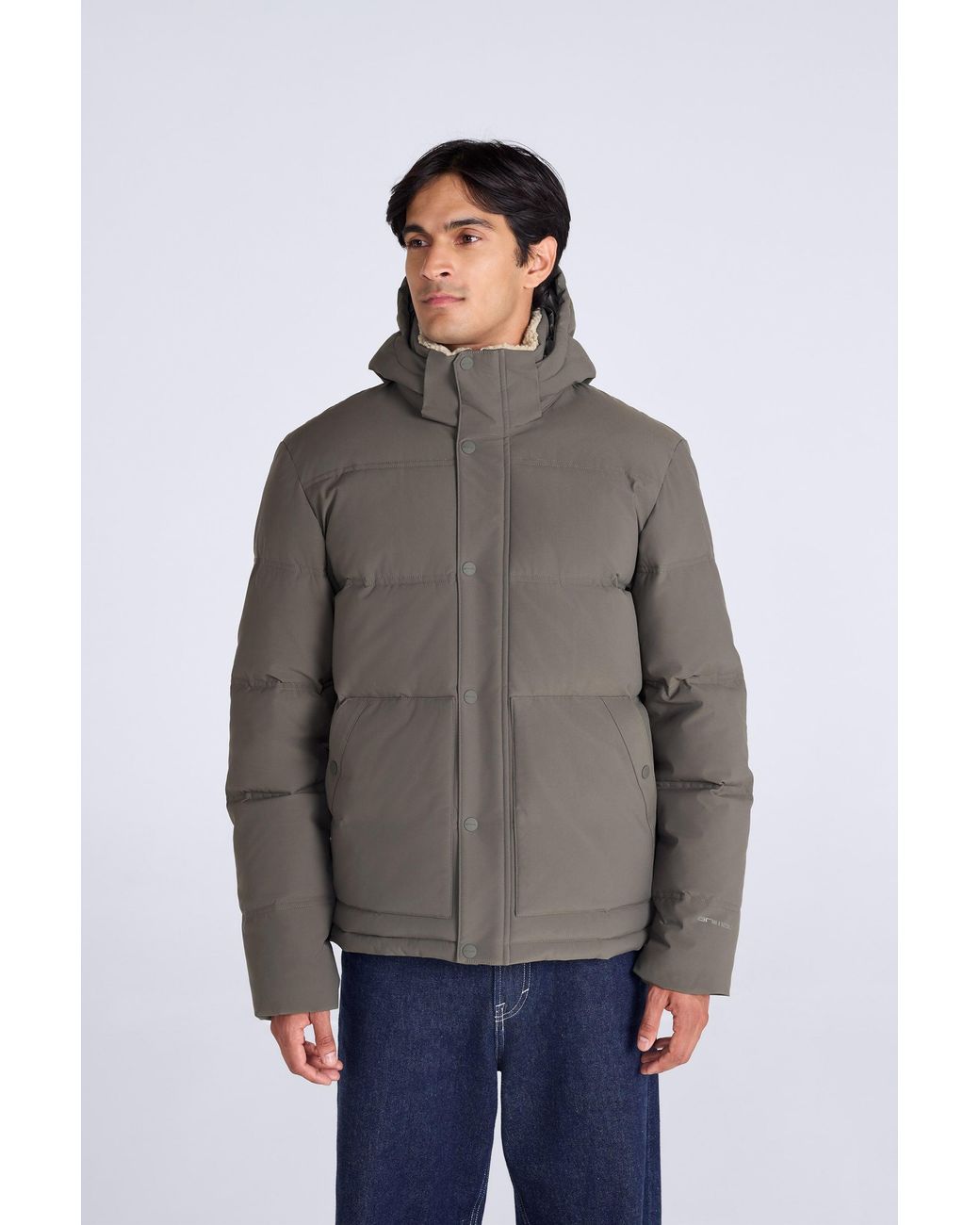 Mountain Warehouse Gray 'Fistral' Borg Lined Jacket With Side Pockets Water Resistant Coat for men