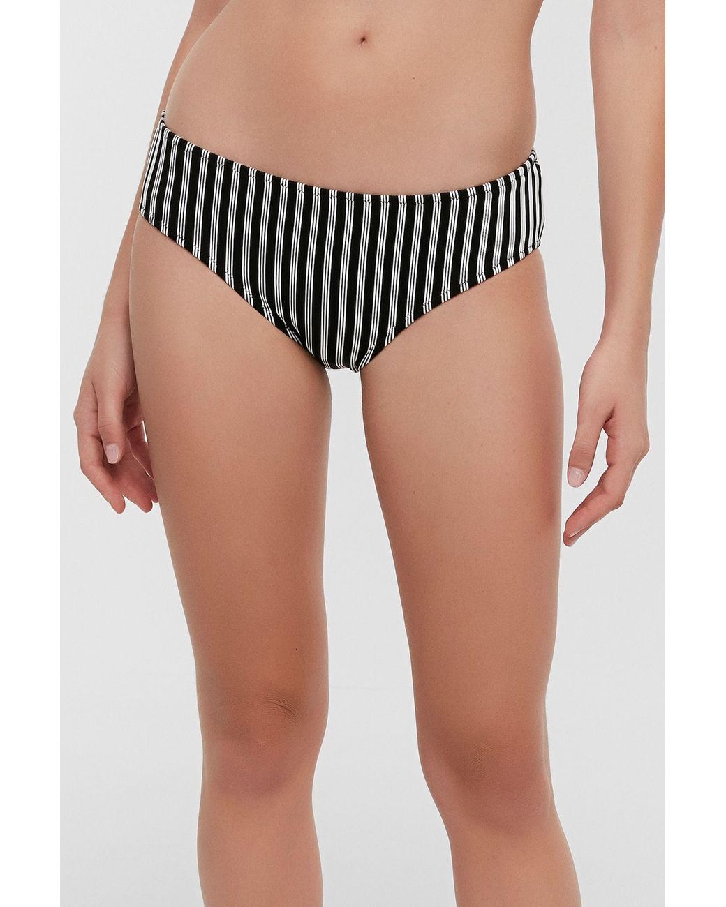 Penti Black Striped Mid-Waist Hipster Bikini Bottoms