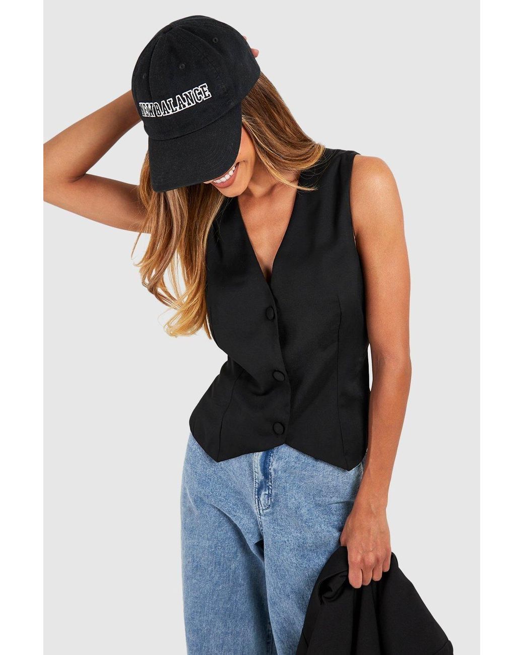 Boohoo Black Tailored Woven Waistcoat