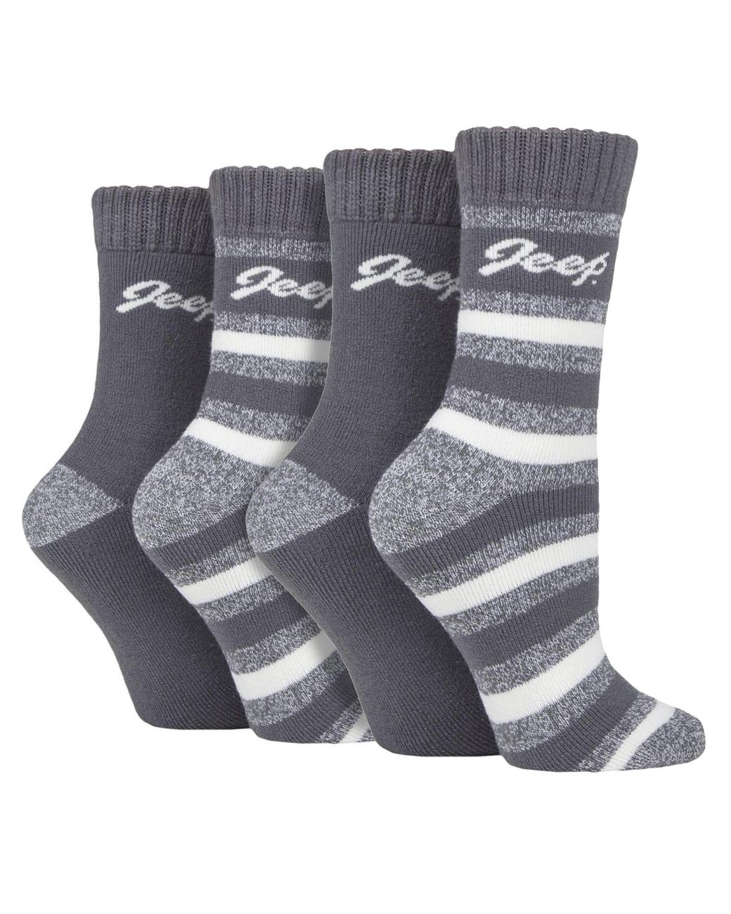 Jeep Gray 4 Pack Ladies Thermal Boot Socks