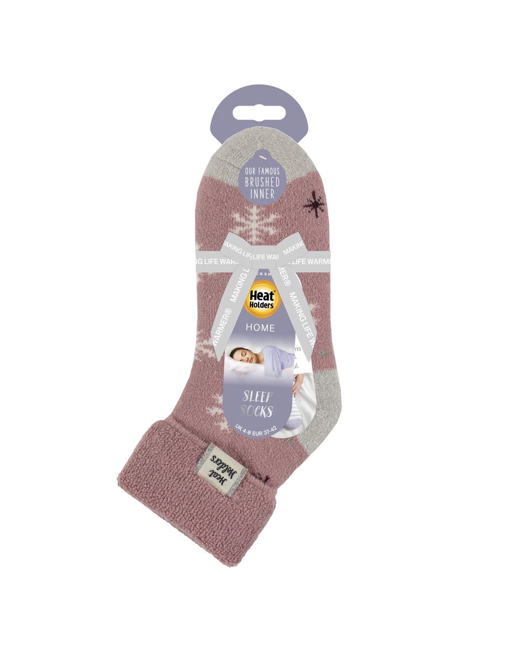 Heat Holders Pink Cosy Turn-Over Cuff Lounge Socks